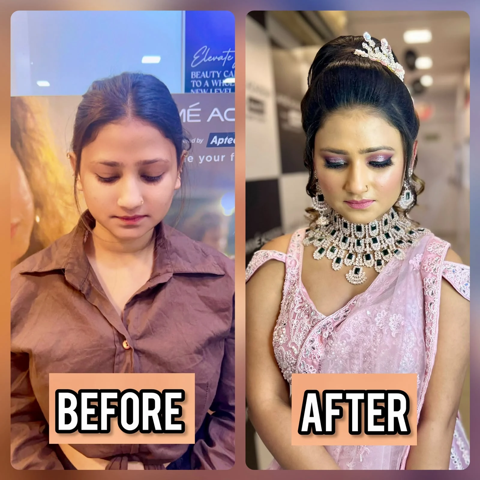 Client reception cocktail glam makeover before and after by Twinkle